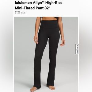 lululemon Align- High-Rise Mini Flared Pant 32"- size 2